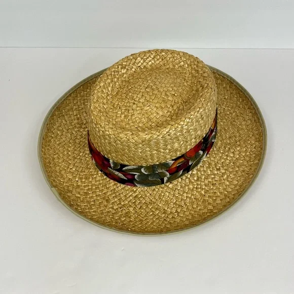 Straw Hat Fruit Fabric Print Made In The USA Size Medium - Picture 12 of 12